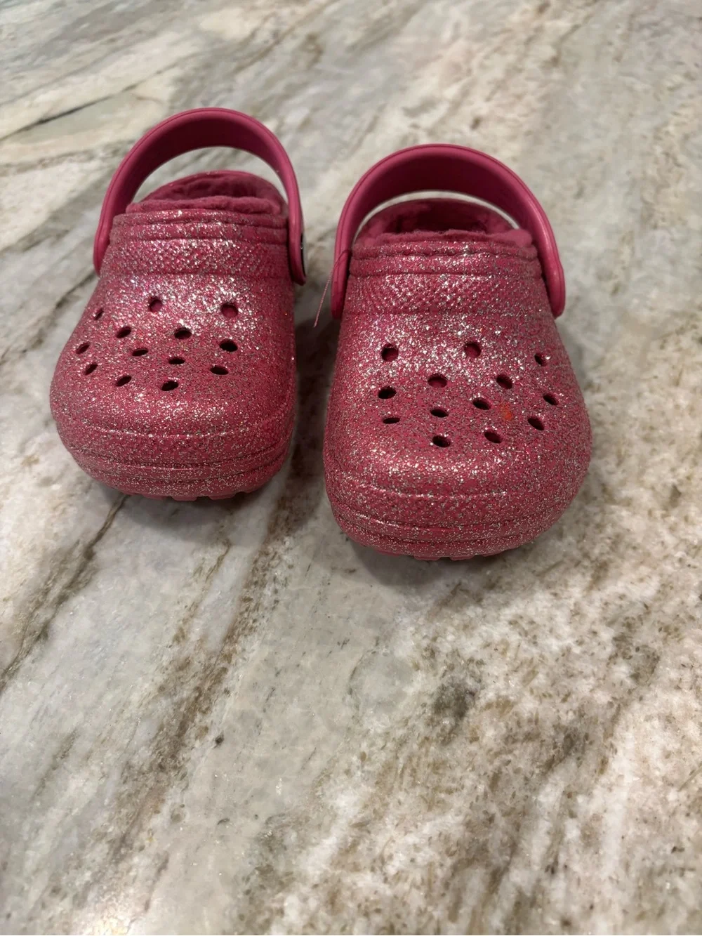 Toddler little kid Sparkle Slip-On Crocs- Pink size 6